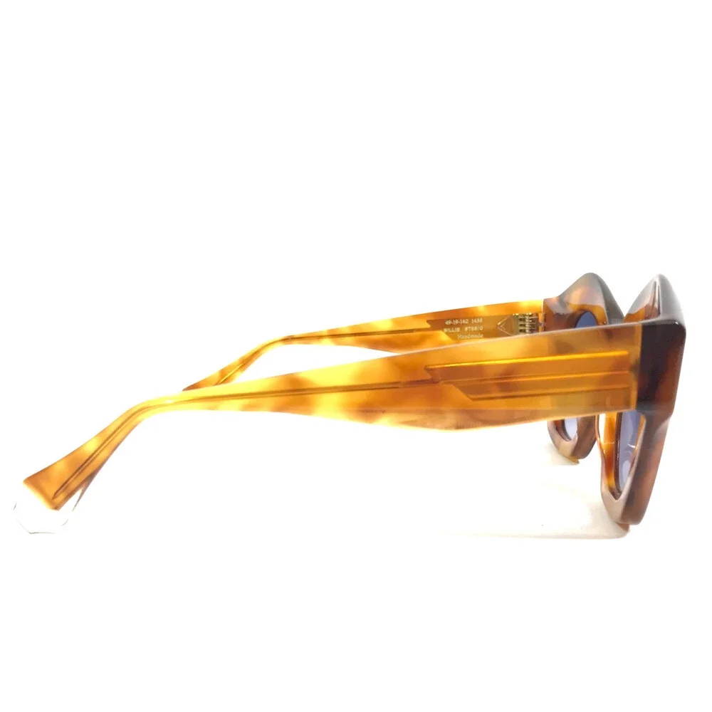 Gigi Studios Sunglasses BILLIE 6755/0 Brown Cat Eye Frames Blue Gradient Lenses